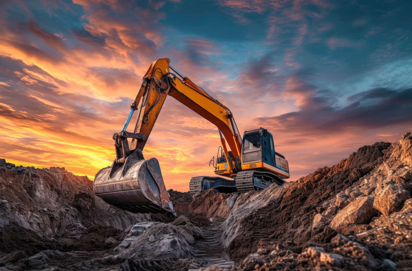 heavy machinery used construction industry engineering